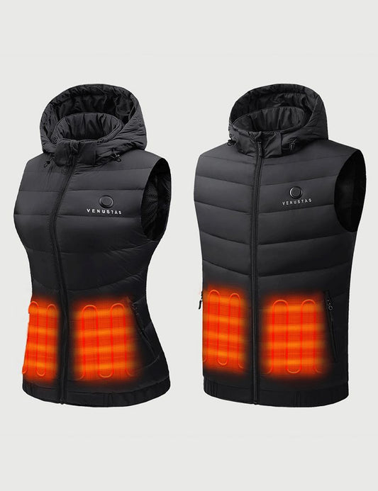 [Bundle Deal] Men’s Heated Down Vest 7.4V With Detachable Hood & Women’s Heated Down Vest 7.4V With Detachable Hood