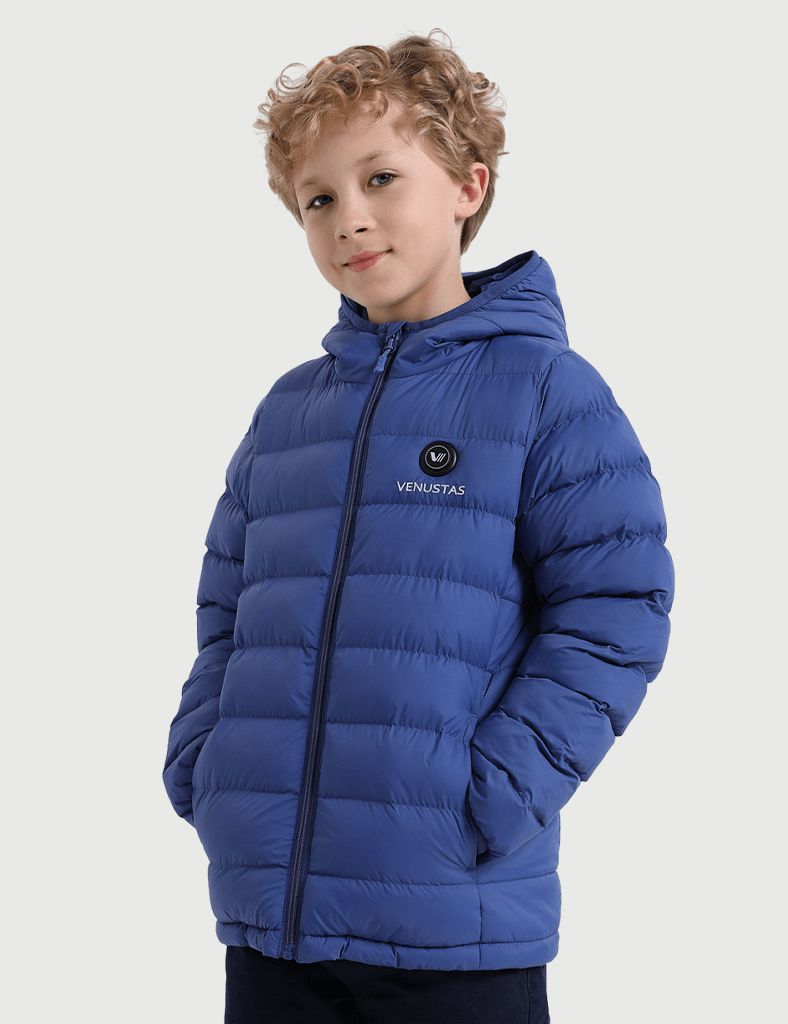 Boy's Heated Fellex Hooded Jacket - Blue