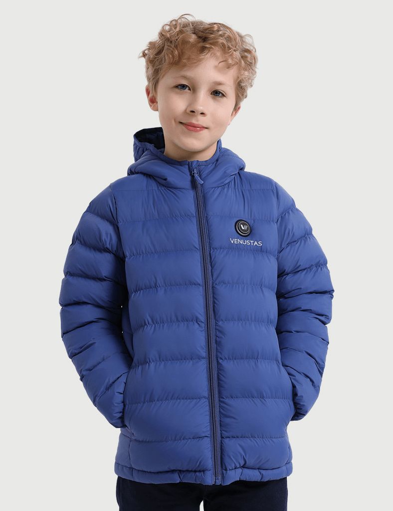 Boy's Heated Fellex Hooded Jacket - Blue