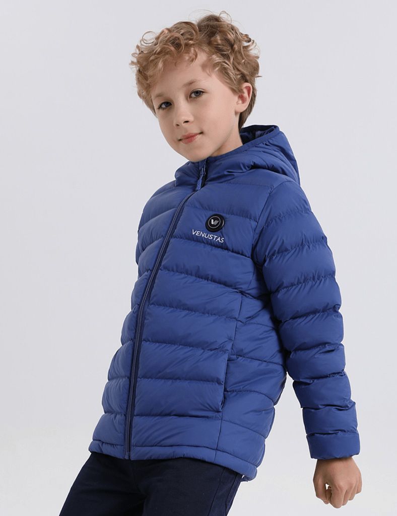 Boy's Heated Fellex Hooded Jacket - Blue