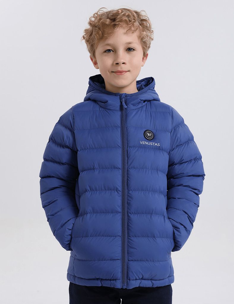 Boy's Heated Fellex Hooded Jacket - Blue