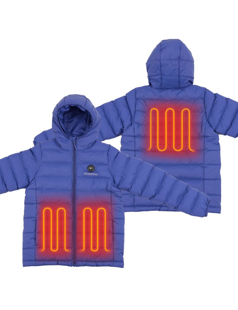 Boy's Heated Fellex Hooded Jacket - Blue