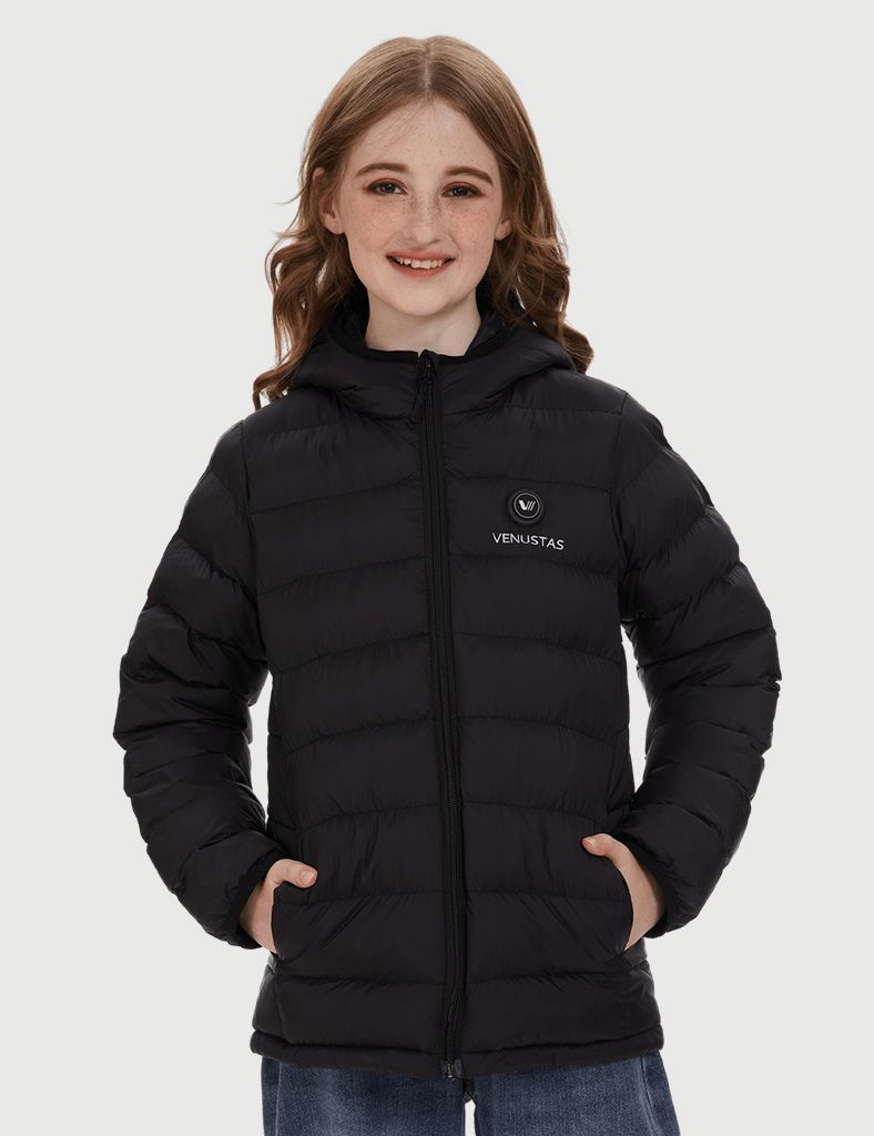 Girl’s Heated FELLEX  Hooded Jacket - Black