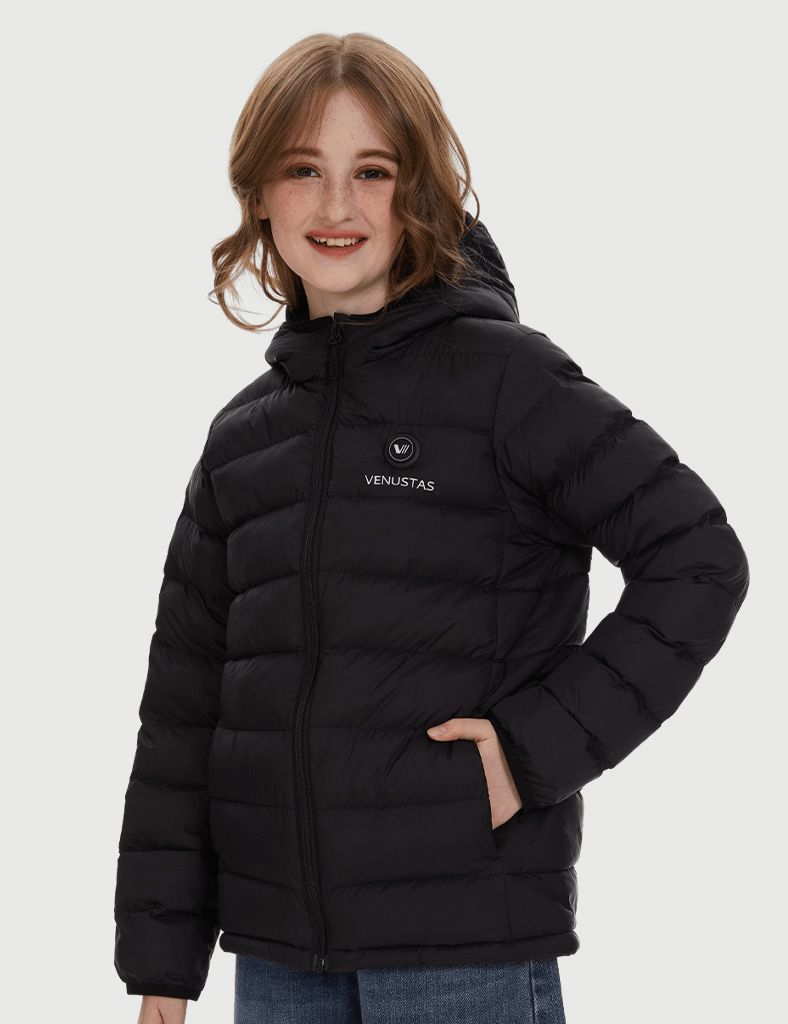 Girl’s Heated FELLEX  Hooded Jacket - Black