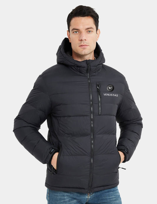 [Final Sale] Men's Heated Down Coat with Heating Pockets, 7.4V [S,XL,2XL,3XL]