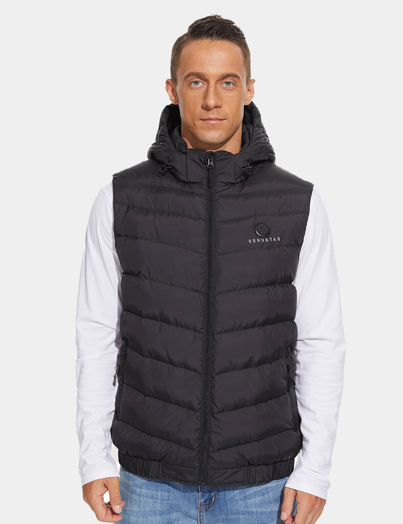 Men’s Heated Down Vest 7.4V With Detachable Hood, M2119 [S,M]