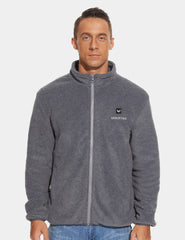 Zipper up Heated Fleece Jacket for Men - Grey