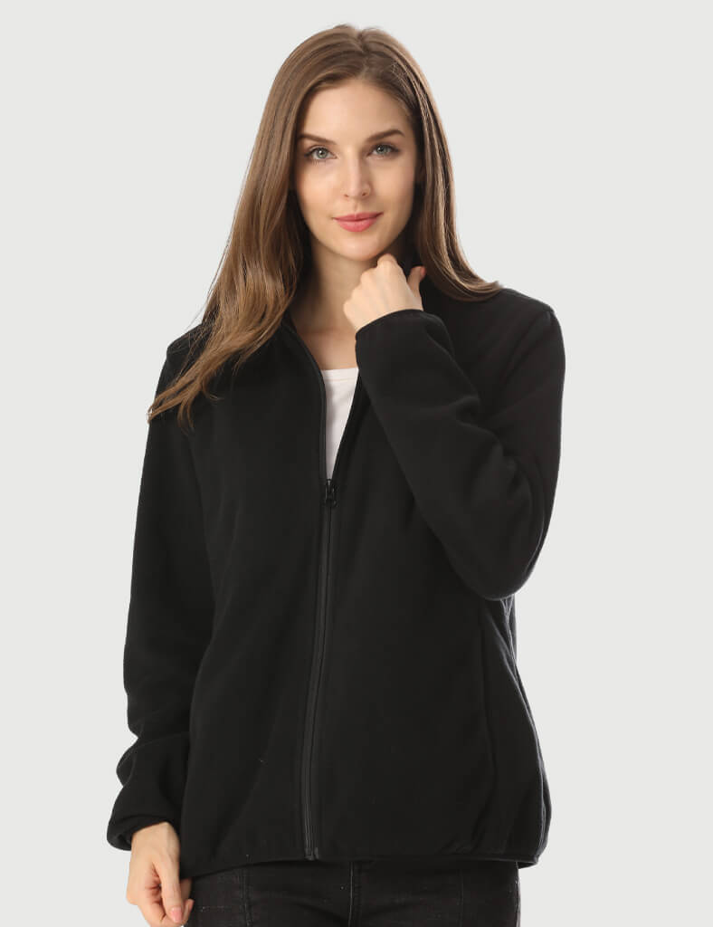Zipper up Heated Fleece Jacket for Women