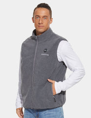 Men's Heated Fleece Vest - Grey