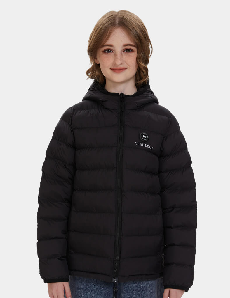 Girl’s Heated FELLEX  Hooded Jacket - Black