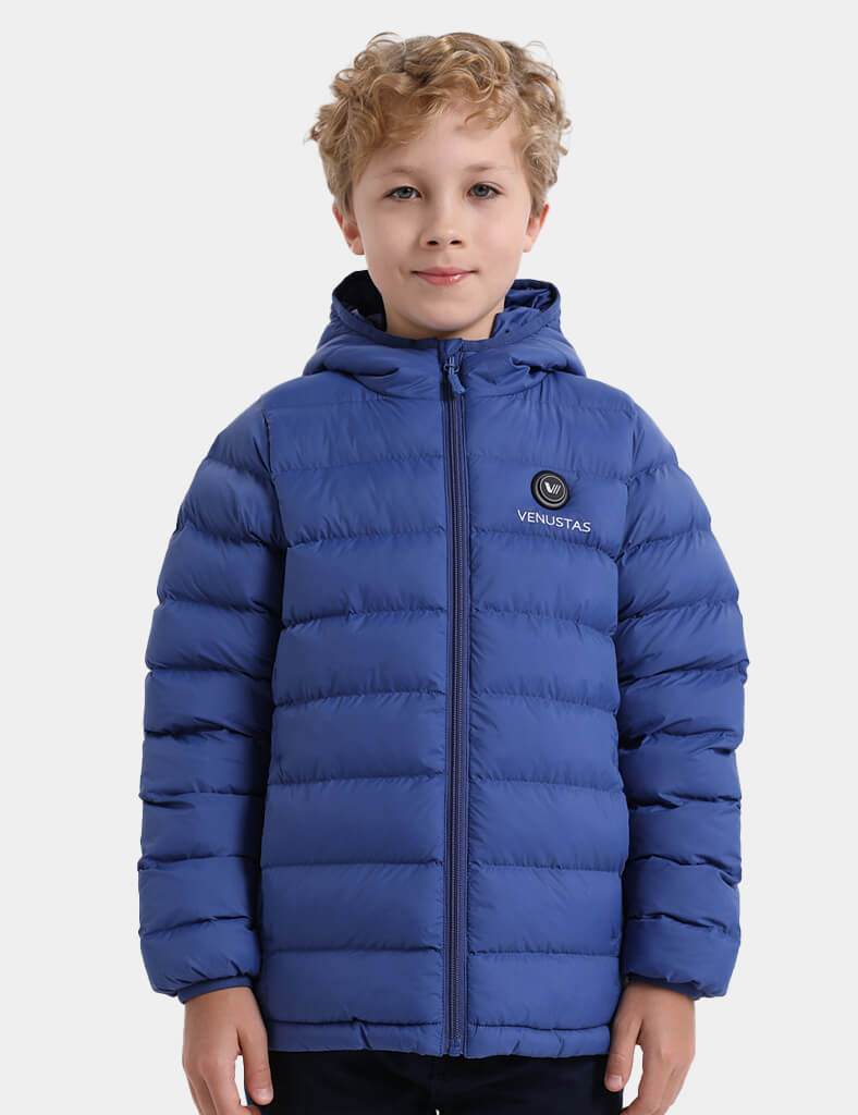 Boy's Heated Fellex Hooded Jacket - Blue