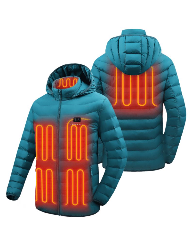 Heated Jacket With Dual Control Button 7.4V For Unisex - Green