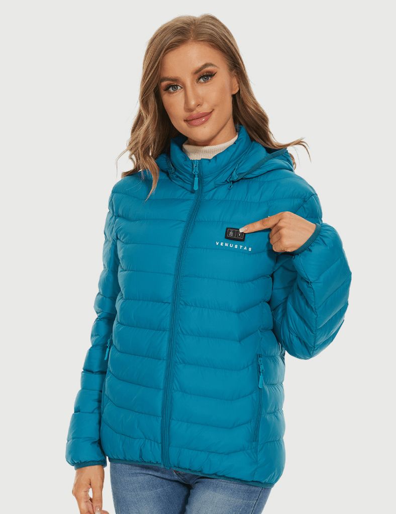 Heated Jacket With Dual Control Button 7.4V For Unisex - Green