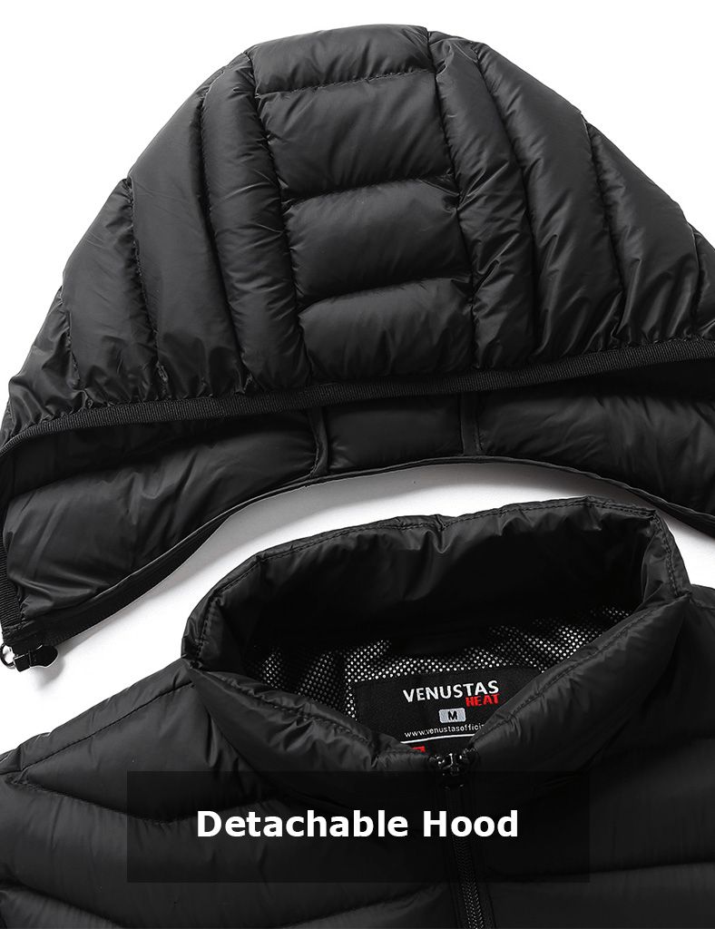 Heated Jacket for Unisex with Heating Areas Control Button, 7.4V
