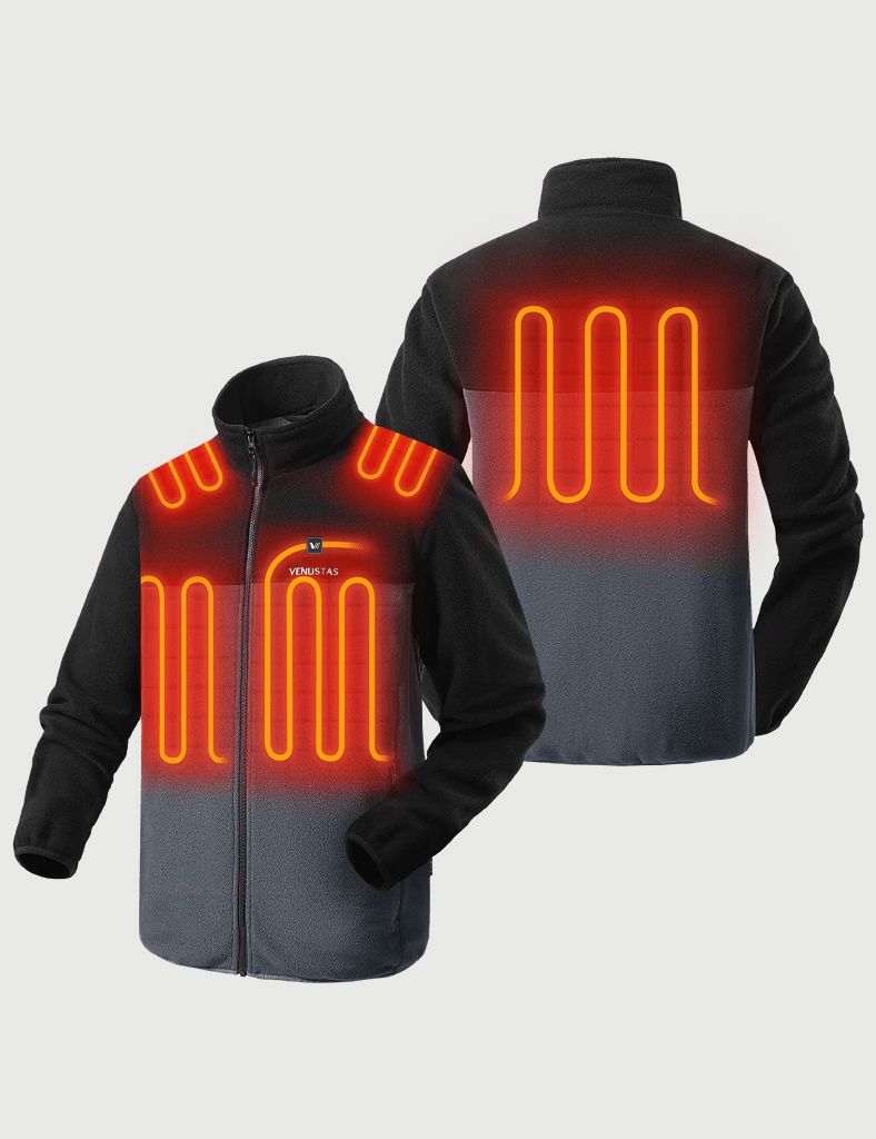 Zipper up Heated Fleece Jacket for Men