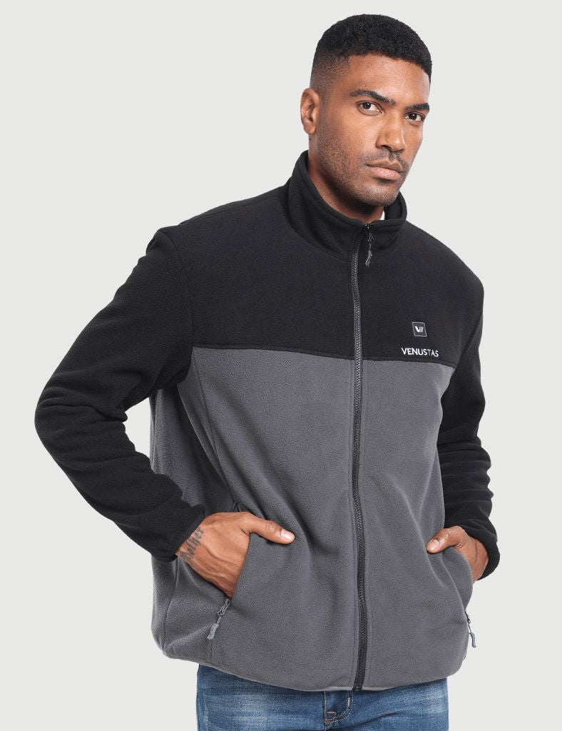 Zipper up Heated Fleece Jacket for Men