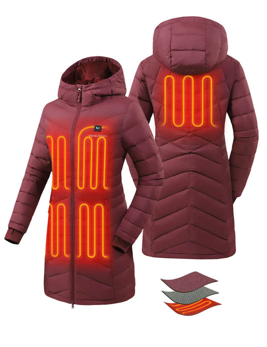 Heated Long Down Jacket 7.4V For Women - New Colors