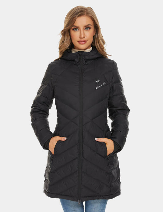 [Open Box] Heated Long Down Jacket 7.4V For Women [XS,S,M,L,XL,2XL,3XL]