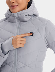 Women's Heated Recycled Puffer Jacket 7.4V - Grey