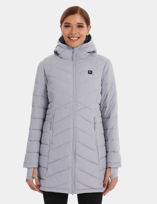 Women's Heated Recycled Puffer Jacket 7.4V - Grey