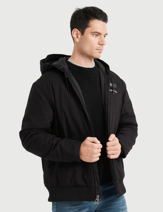 [Upgraded] Men’s Heated Canvas Jacket 12V with Dual Control Button