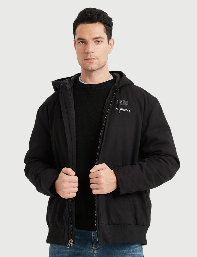 Men’s Heated Canvas Jacket 12V with Dual Control Button