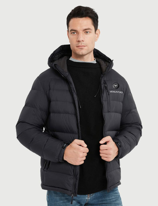 [Final Sale] Men's Heated Down Coat with Heating Pockets, 7.4V [S,L,XL,2XL,3XL]