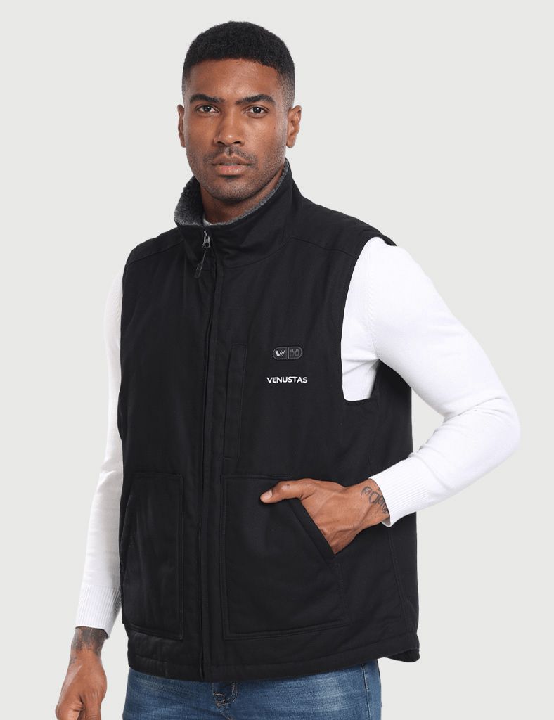 Men’s Heated Canvas Vest 12V with Dual Control