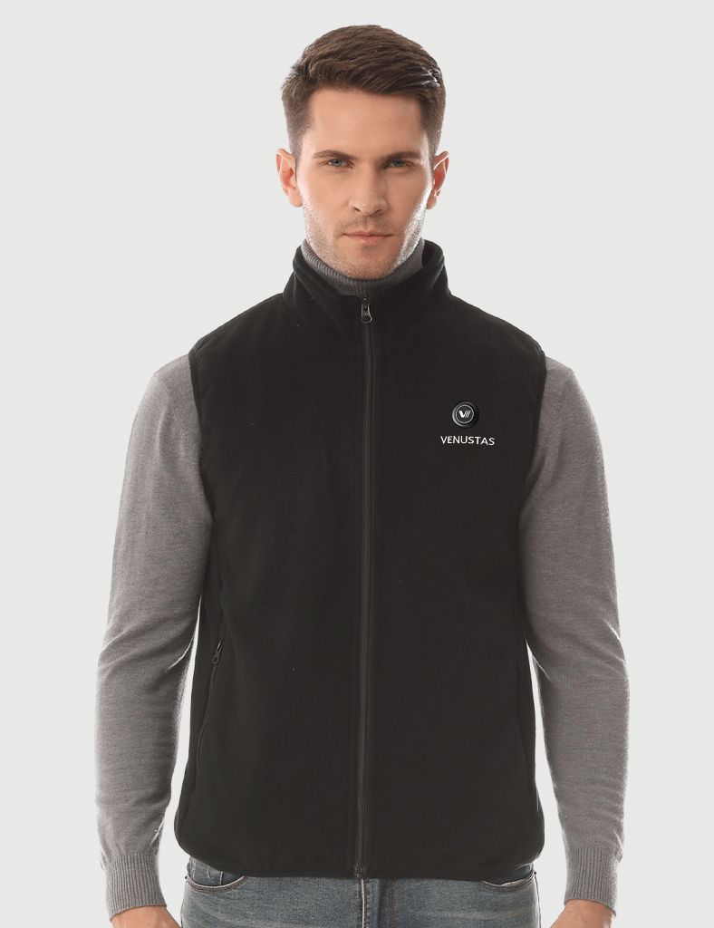 [Upgraded] Men’s Heated Fleece Vest (Up to 12 heating hours)