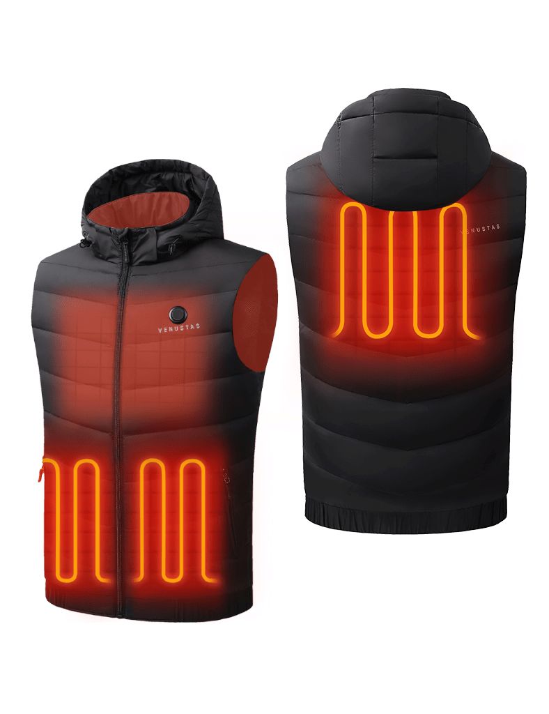 Men’s Heated Down Vest 7.4V With Detachable Hood, M2119 [S,M]