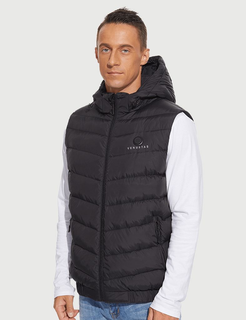 Men’s Heated Down Vest 7.4V With Detachable Hood, M2119 [S,M]