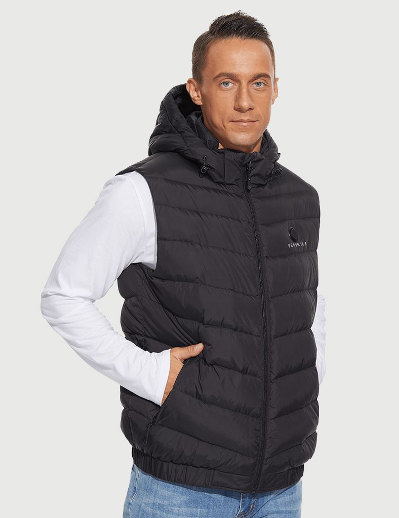 Men’s Heated Down Vest 7.4V With Detachable Hood, M2119 [S,M]