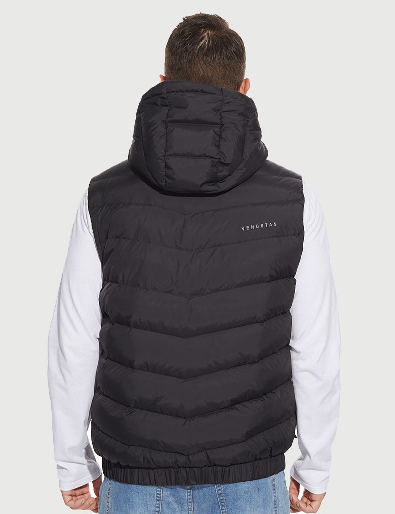 Men’s Heated Down Vest 7.4V With Detachable Hood, M2119 [S,M]