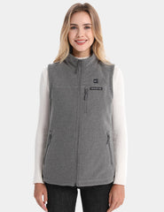 Women’s Heated Recycled Fleece Vest 7.4V - Grey/ White, EW22