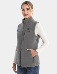 Women’s Heated Recycled Fleece Vest 7.4V - Grey/ White, EW22