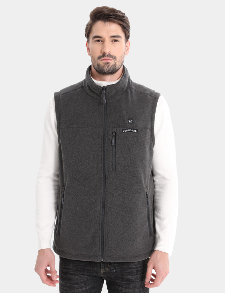 Men’s Heated Recycled Fleece Vest 7.4V - Dark Grey/ Navy