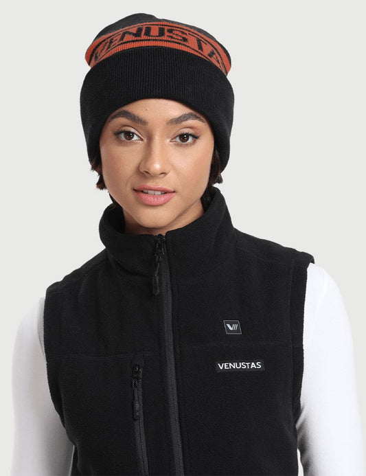 Venustas Knit Beanie-Black Rust