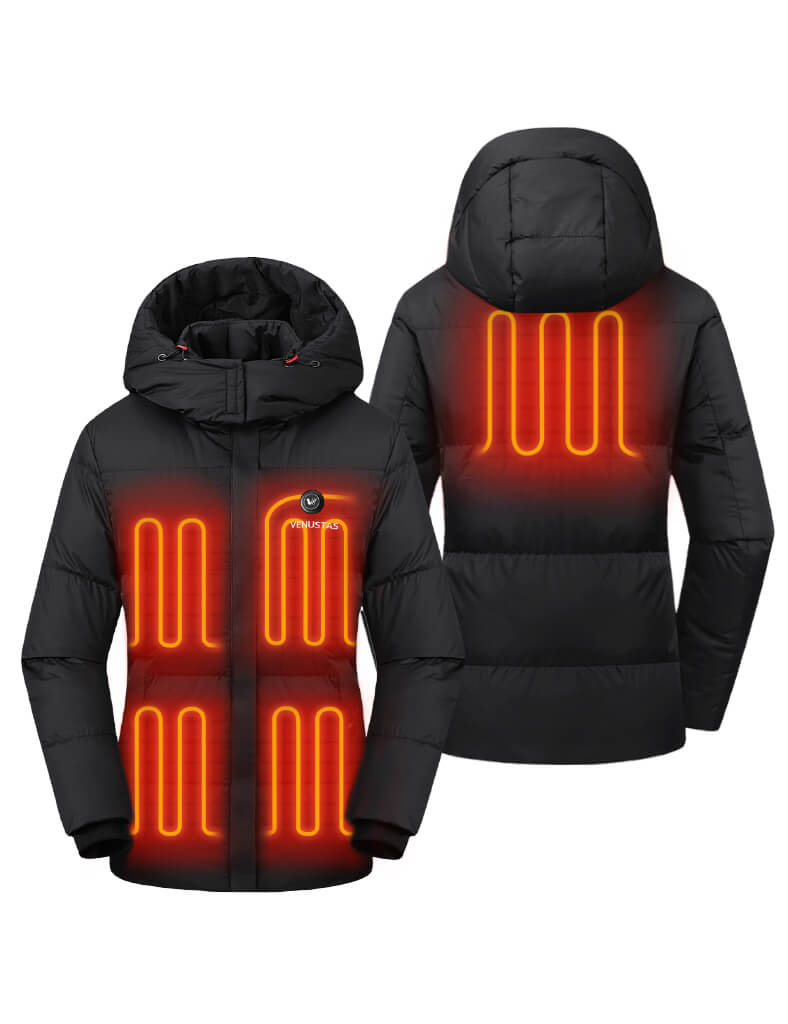 [Upgrade] Women's Heated Coat 7.4V with 90% Down Insulation