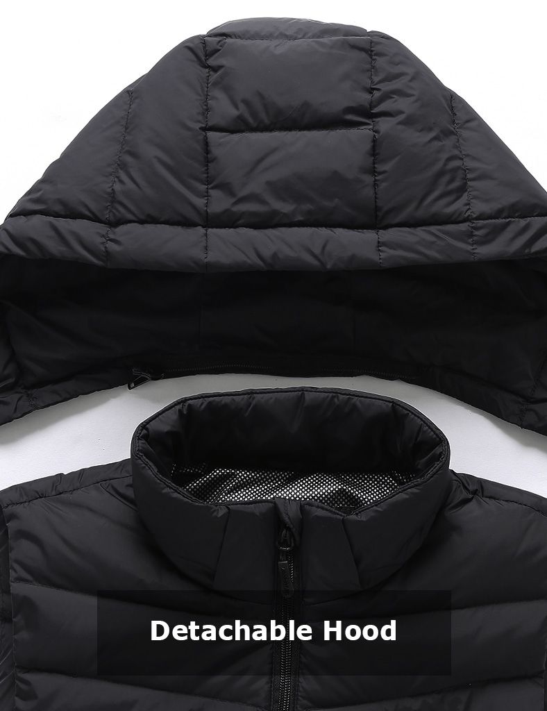 Women's Heated Down Vest 7.4V With Detachable Hood, W2119 [XS,S,M,2XL,3XL]