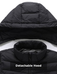 [Final Sale] Women's Heated Down Vest 7.4V With Detachable Hood [S,M,L,XL,2XL,3XL]