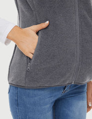 Women's Heated Fleece Vest - Grey