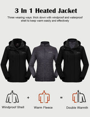 [Open Box] Women's 3-in-1 Heated Jacket 7.4V with Heating Pockets [M,L,2XL]