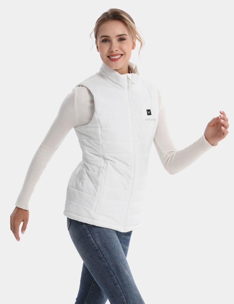 Women's Classic Heated Vest 7.4V - Milk White/ Light Grey/ Burgundy/ Pink