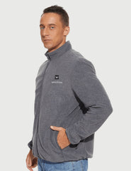 Zipper up Heated Fleece Jacket for Men - Grey