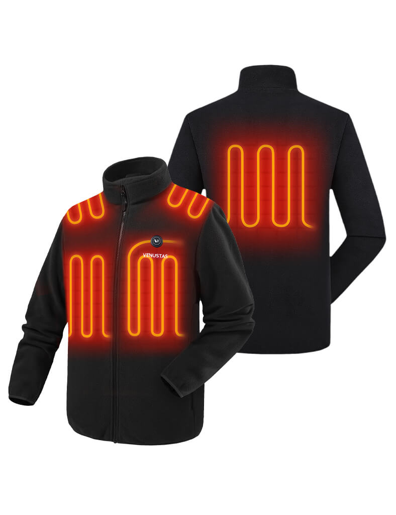 Zipper up Heated Fleece Jacket for Men