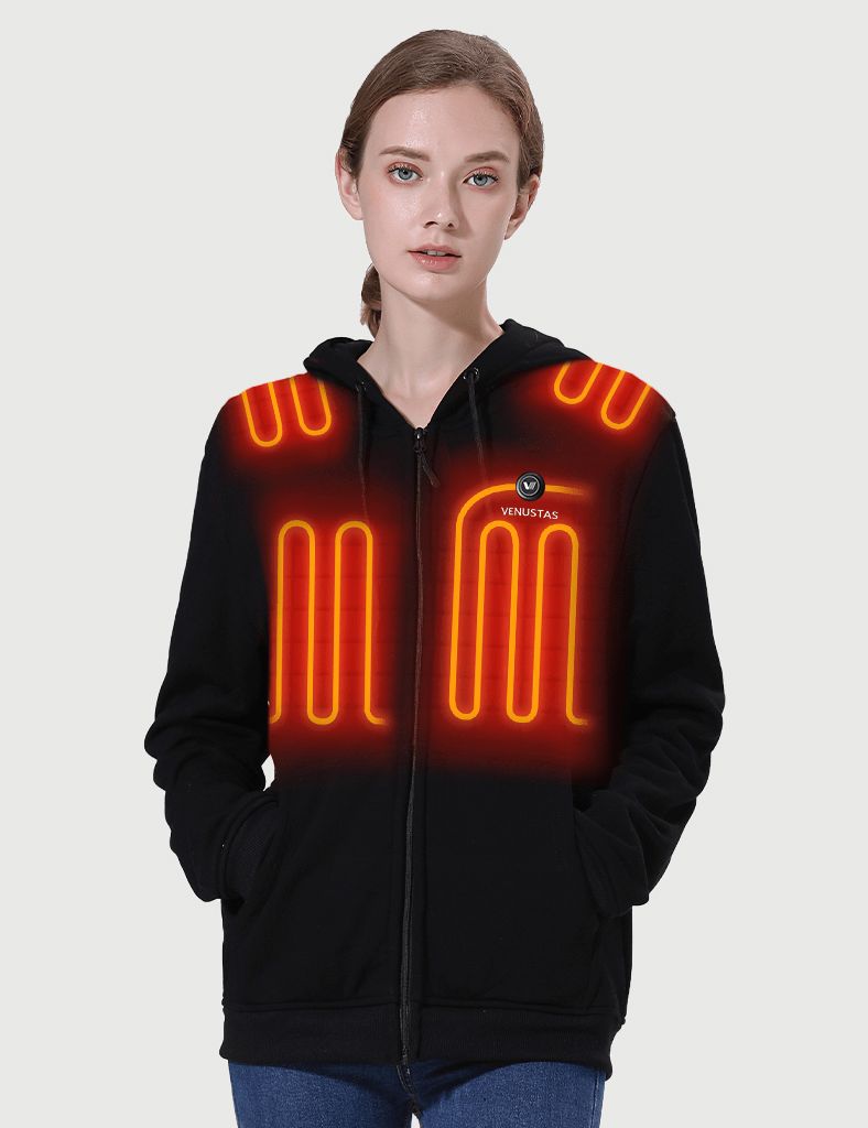 Zipper up Heated Hoodie for Unisex 7.4V