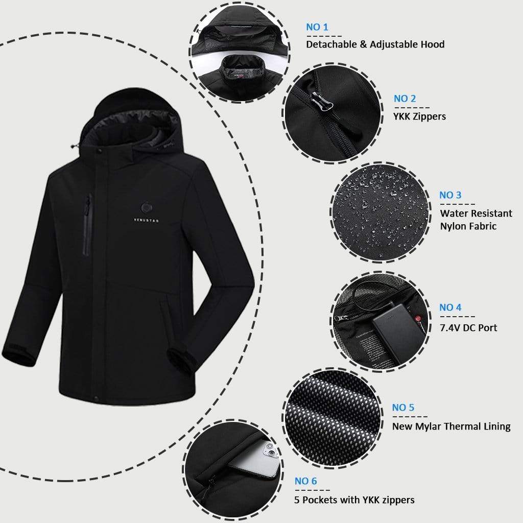 Venustas [Open Box] Men's Heated Jacket 7.4V