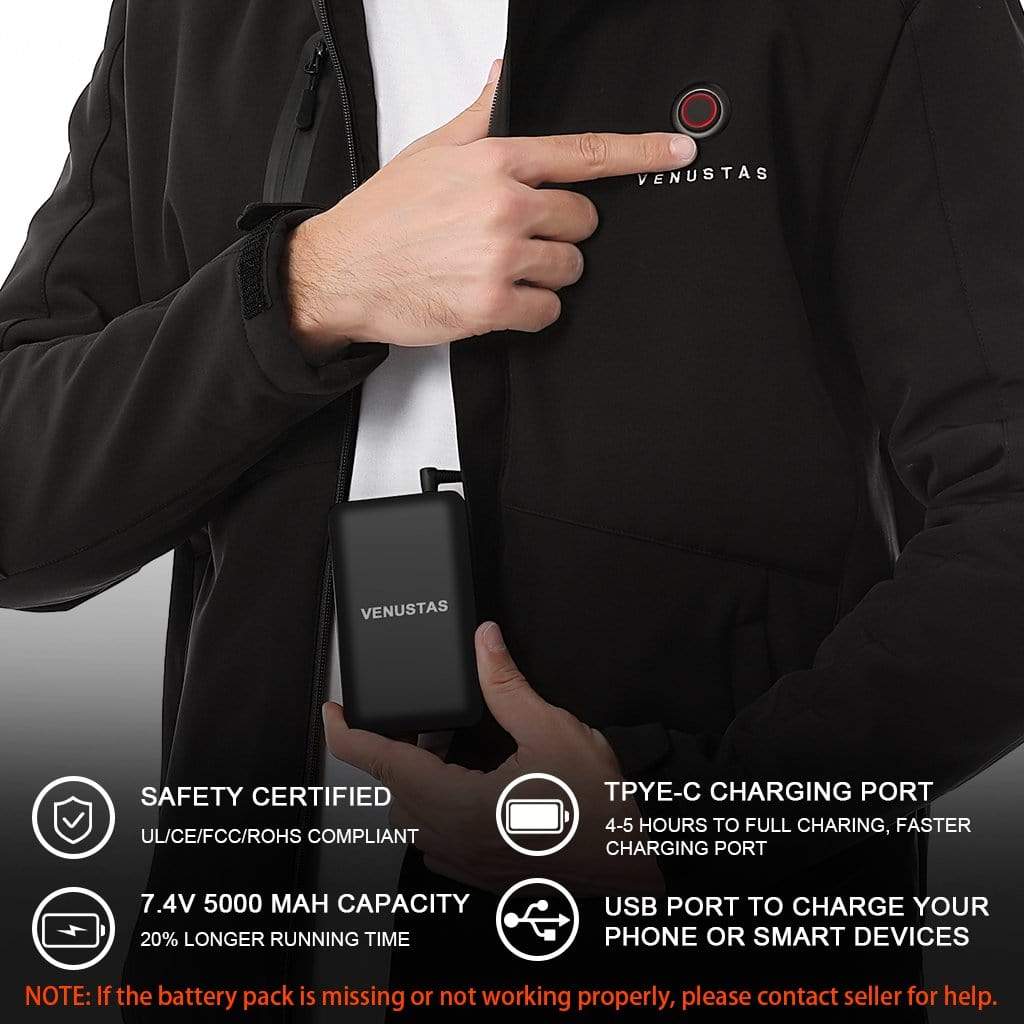 Venustas [Open Box] Men's Heated Jacket 7.4V